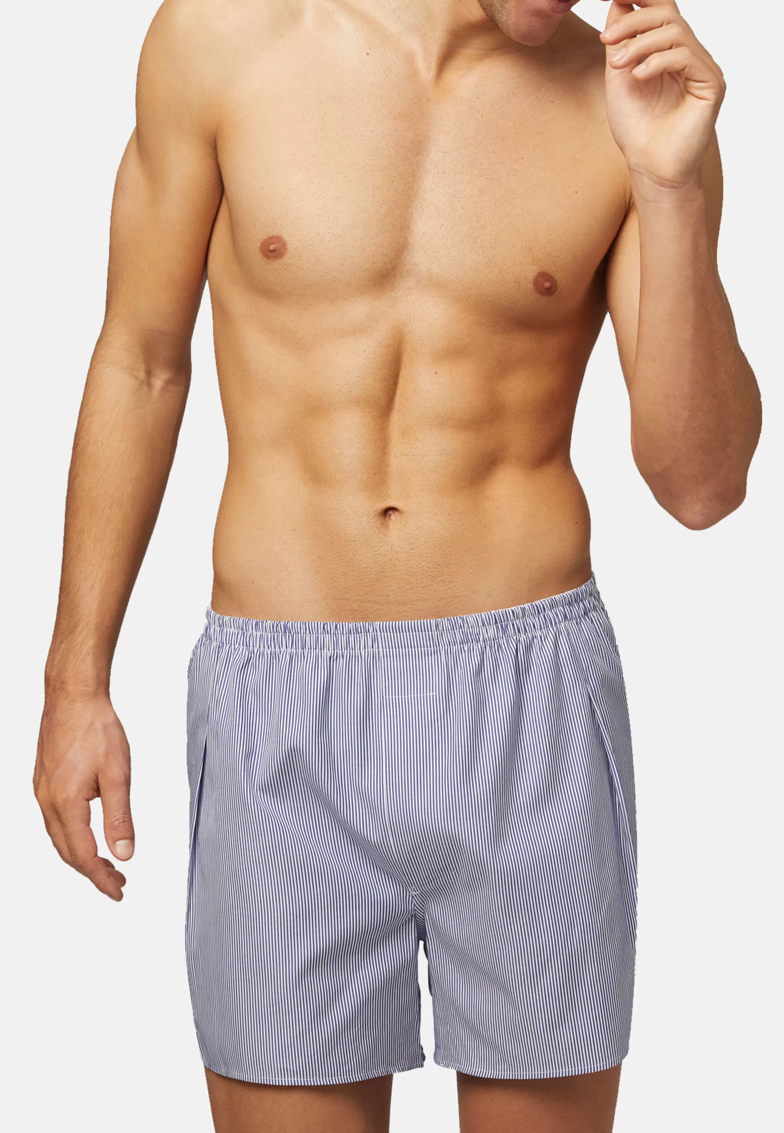 Boggi Milano Intimo e Pigiami-Boxer In Cotone A Righe Blu