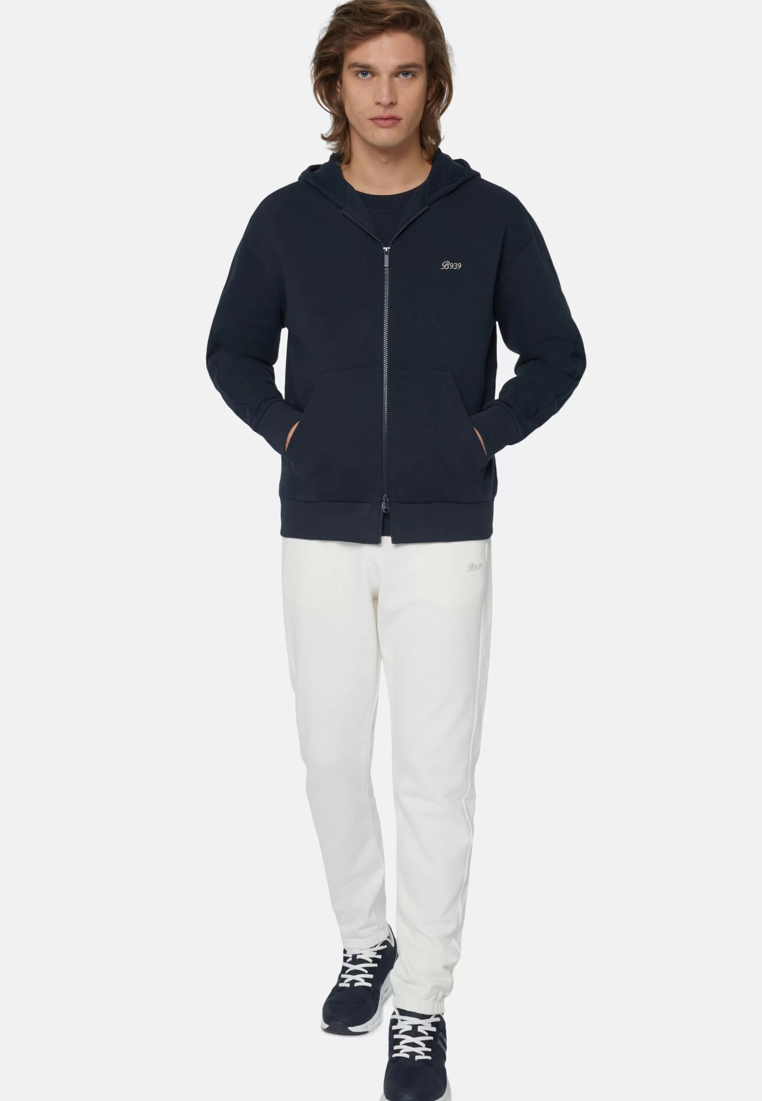 Boggi Milano Felpe e Joggers-Felpa Full Zip In Misto Cotone Organico