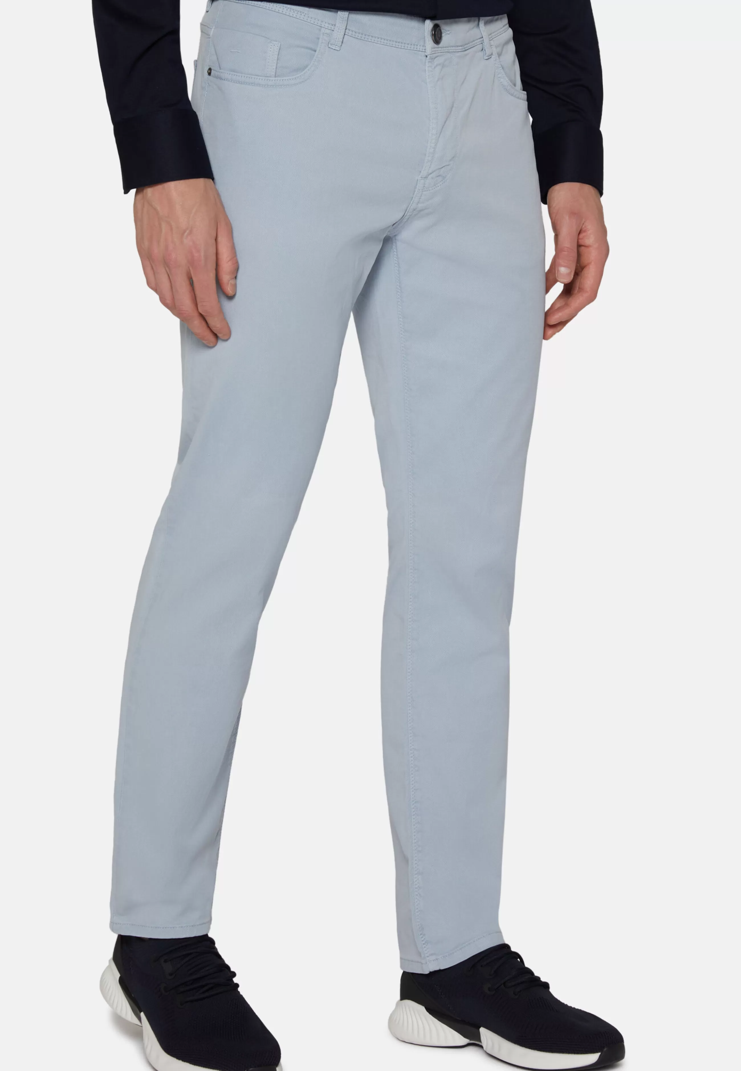 Boggi Milano Pantaloni-Jeans In Cotone Tencel Elasticizzato