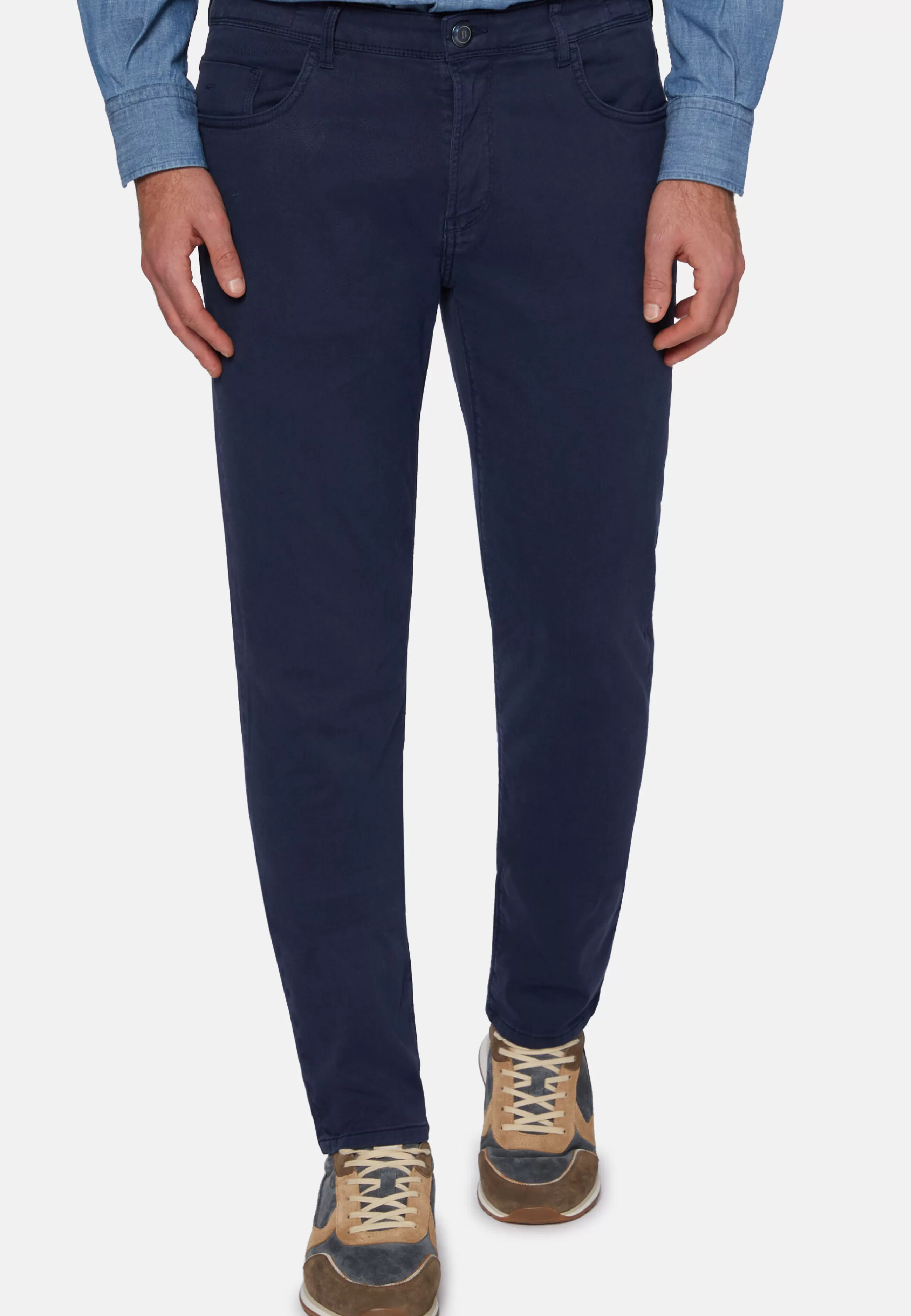 Boggi Milano Pantaloni-Jeans In Cotone Tencel Elasticizzato