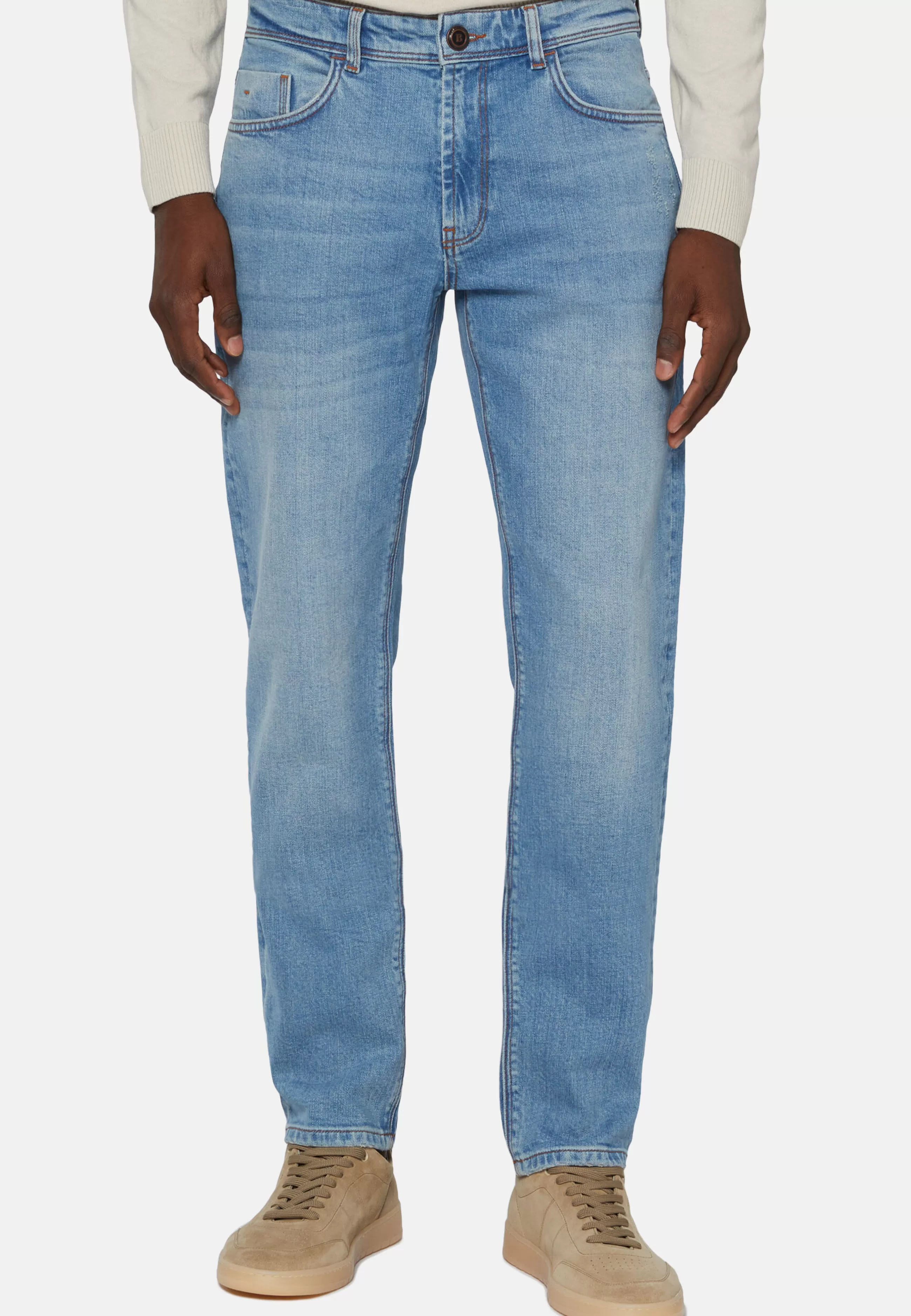 Boggi Milano Jeans-Jeans In Denim Elasticizzato Blu Chiaro