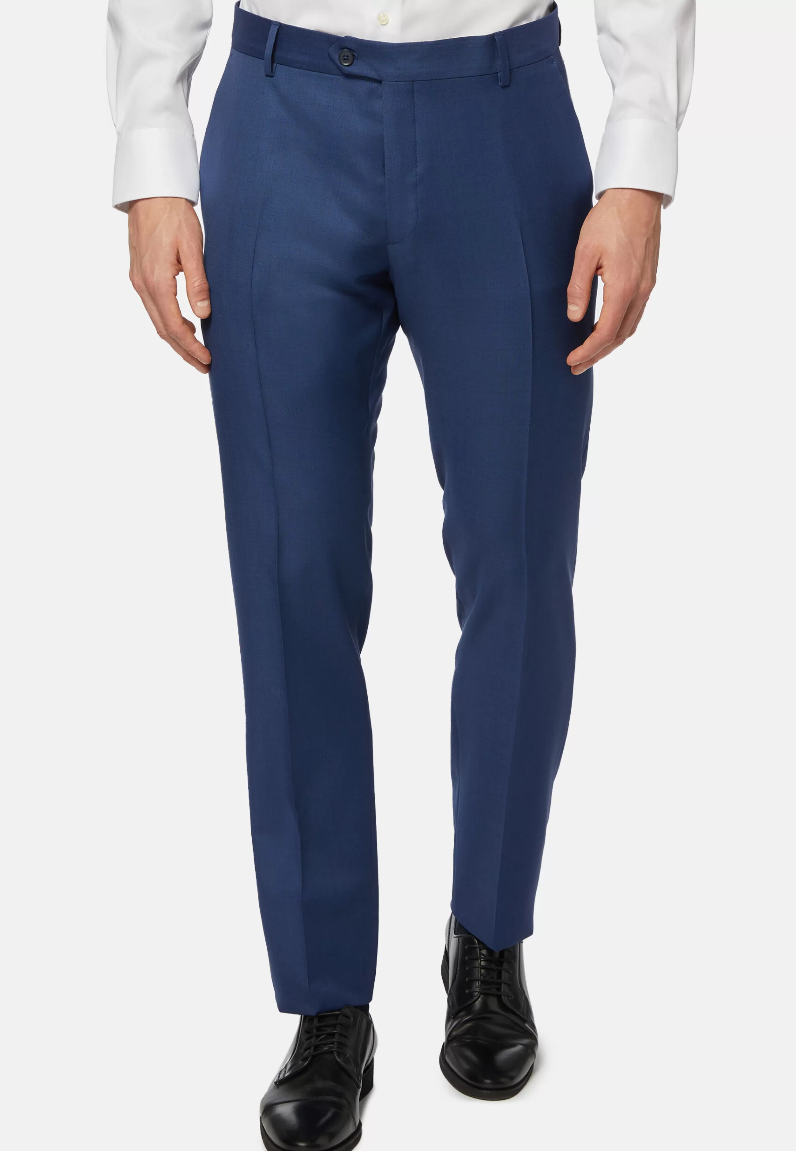 Boggi Milano Pantaloni-Pantalone Blu Grisaglia In Lana