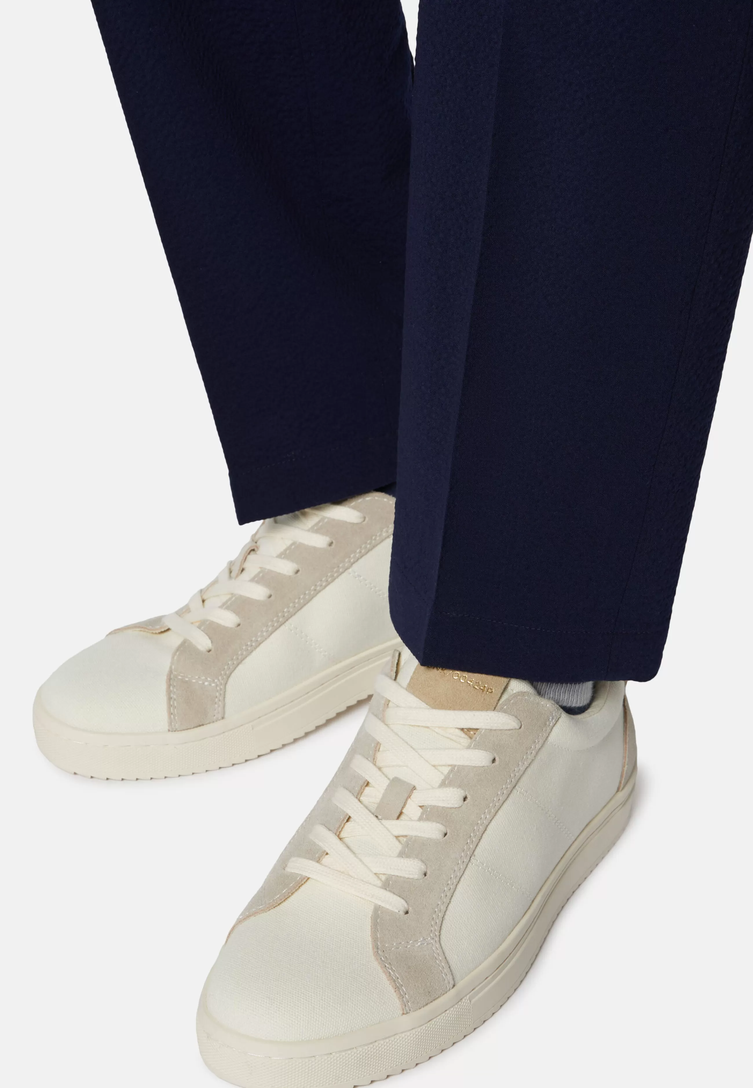 Boggi Milano Sneakers-Sneakers In Canvas E Suede Navy Blu